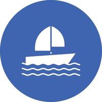 Boating Glyph Circle Background Icon vector