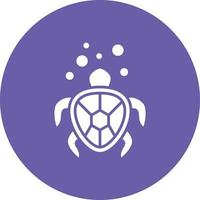 Sea Turtle Glyph Circle Background Icon vector