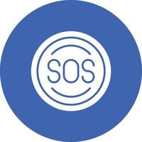 Sos Glyph Circle Background Icon vector