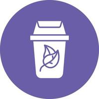 Compost Bin Glyph Circle Background Icon vector