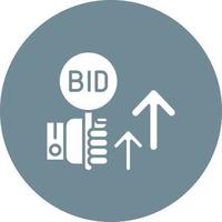 Dynamic Auction Glyph Circle Background Icon vector