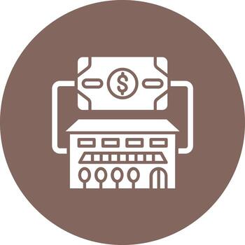 icono de fondo de círculo de glifo de activos fijos vector