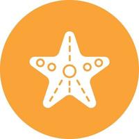 Starfish Glyph Circle Background Icon vector