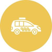 Taxi Glyph Circle Background Icon vector