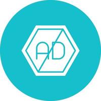 Ad Blocker Glyph Circle Background Icon vector