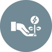Reduce Energy Consumption Glyph Circle Background Icon vector