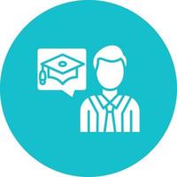 Academic Advisor Glyph Circle Background Icon vector