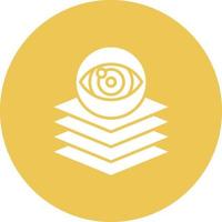 Depth Perception Glyph Circle Background Icon vector