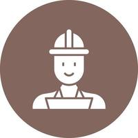 Qa Engineer Male Glyph Circle Background Icon vector