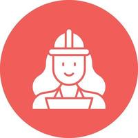 Qa Engineer Female Glyph Circle Background Icon vector