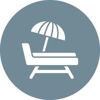 Beach Chair Glyph Circle Background Icon vector