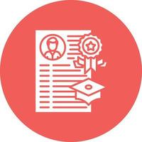 Academic Record Glyph Circle Background Icon vector