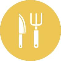 Fork and Knife Glyph Circle Background Icon vector