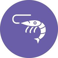 Shrimp Glyph Circle Background Icon vector