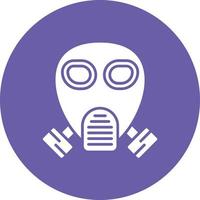 Gas Mask Glyph Circle Background Icon vector