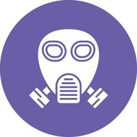 Gas Mask Glyph Circle Background Icon vector