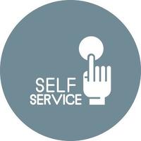 Self Service Glyph Circle Background Icon vector