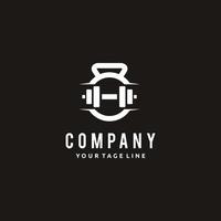 Fitness gym barbell dumbbell logo design icon vector