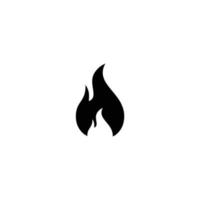 Fire flame icon. Black icon isolated on white background. Fire flame silhouette. Simple icon. Web site page and mobile app design vector element.