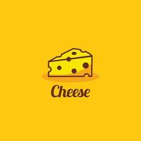 Cheese logo design concept in the flat style.Line work design. Minimalist cheese logotype. vector