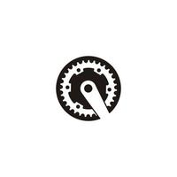 insignias de manivela de rueda dentada de bicicleta logotipos y etiquetas icono ilustración vectorial