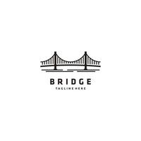 Minimalist black line art bridge logo design. Flat style trend modern brand graphic art design vector illustration on white background