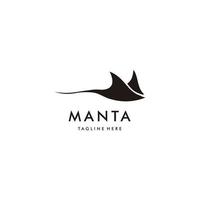 Silhouette of Tropical Black Manta Ray logo design illustration vector