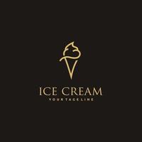 diseño de logotipo de arte de línea de helado minimalista moderno vector