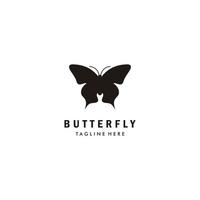 Silhouette butterfly minimalist logo vector icon illustration