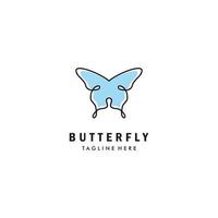 Butterfly line art logo design vector outline monoline icon illustration