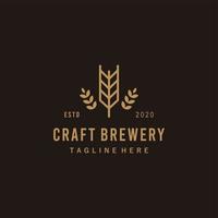 Brewery beer logos of craft beer, emblems for beer house, bar, pub, brewing company, brewery, tavern on the black vector illustration