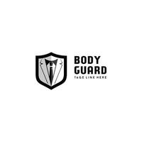 Bodyguard shield logo design with a suit tie