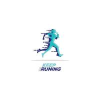 set of silhouettes, sport and activity logo running people man and woman vector
