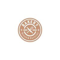 Bakery bread pastry cake badge circle logo design vintage style for cafe vector