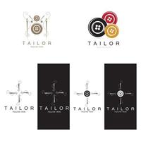 tailor logo icon illustration template combination of buttons for clothes, thread and sewing machine, for clothing product design, convection companies, fashion in vector form