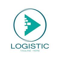 logística logo icono ilustración vector diseño distribución símbolo entrega de bienes economía finanzas