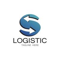 logística logo icono ilustración vector diseño distribución símbolo entrega de bienes economía finanzas