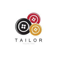 tailor logo icon illustration template combination of buttons for clothes, thread and sewing machine, for clothing product design, convection companies, fashion in vector form