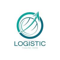 logística logo icono ilustración vector diseño distribución símbolo entrega de bienes economía finanzas