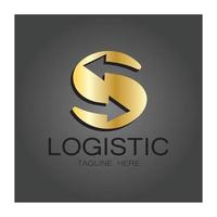 logística logo icono ilustración vector diseño distribución símbolo entrega de bienes economía finanzas