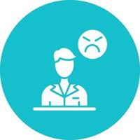 Angry Glyph Circle Background Icon vector