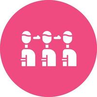 Queue Glyph Circle Background Icon vector
