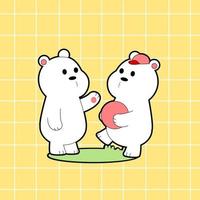 kawaii hand drawn cartoon bear vector