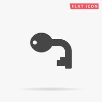 Curved Key flat vector icon. Hand drawn style design illustrations.