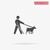 icono de vector plano de perro guía. ilustraciones de diseño de estilo dibujado a mano.