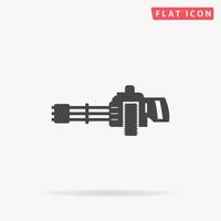 Machine Gun flat vector icon. Hand drawn style design illustrations.