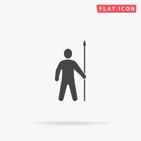 Spearman warrior flat vector icon. Hand drawn style design illustrations.