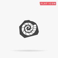 Fossilized Shell of Ammonite flat vector icon. Hand drawn style design illustrations.