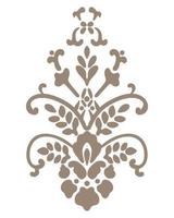 Damask graphic ornament. Floral design element. Green vector pattern