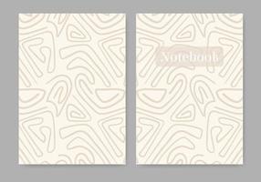 Universal abstract pastel colored template for notebook cover. Seamless patterns, easy to re-size. Vector illustration